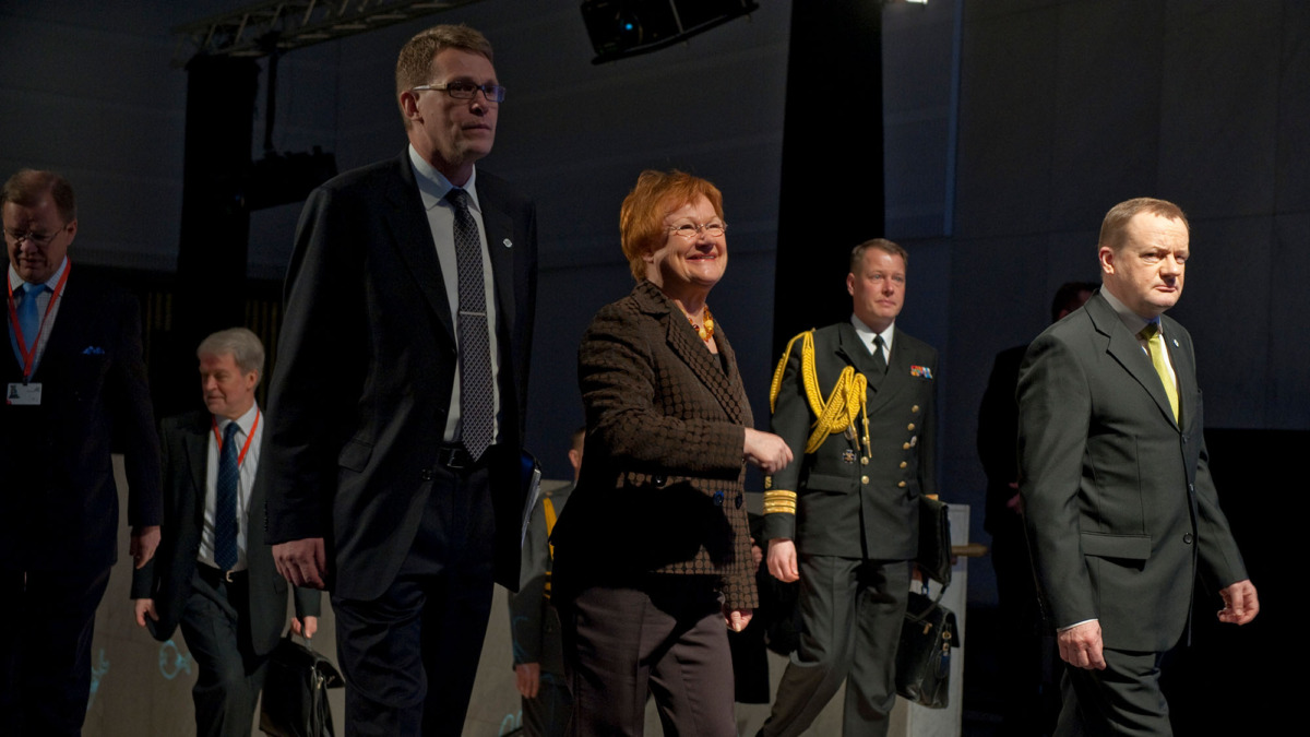 Matti Vanhanen, Tarja Halonen ja Ilkka Herlin Itämeri-huippukokouksessa vuonna 2010.