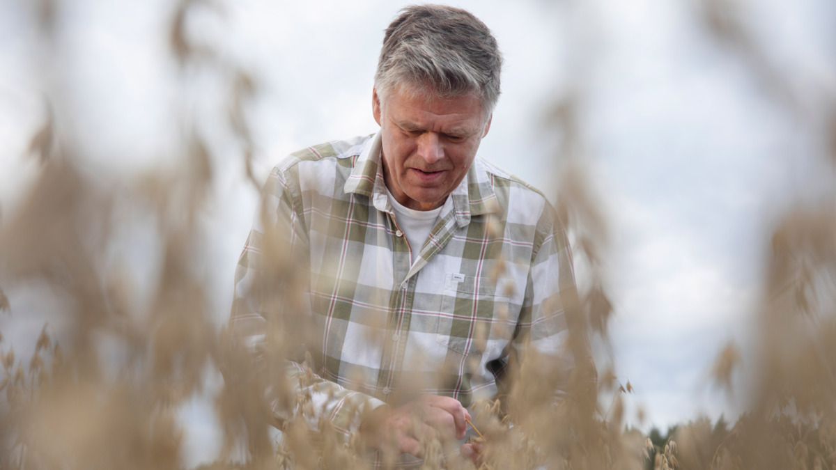 Tutkimusprofessori Jari Liski Haltialan pelloilla